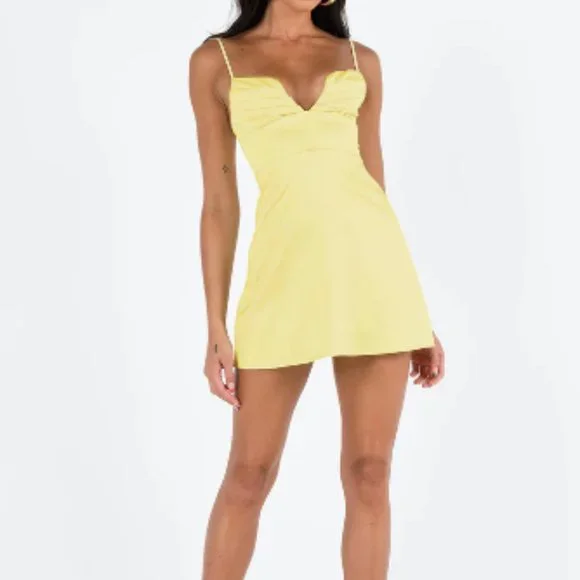 Princess Polly | Dresses | Princess Polly Della Mini Dress Butter Yellow  Size 2 | Poshmark